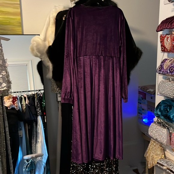 Eggplant velvet dress - Picture 4 of 5